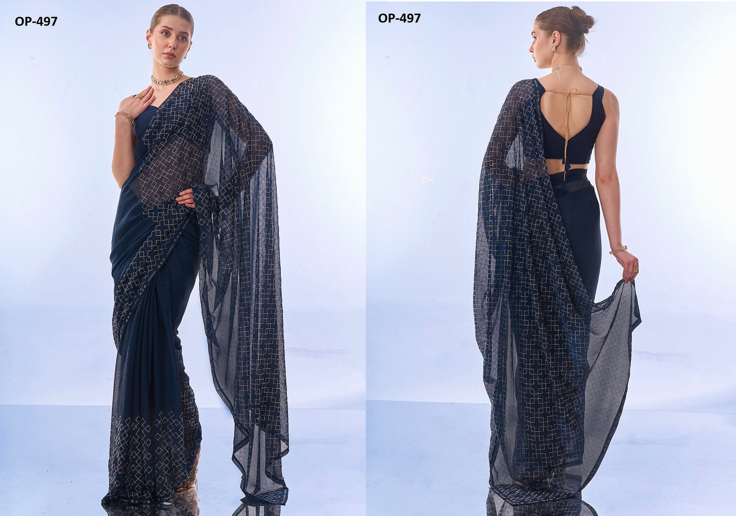 497 Blue Laxminam Sarees