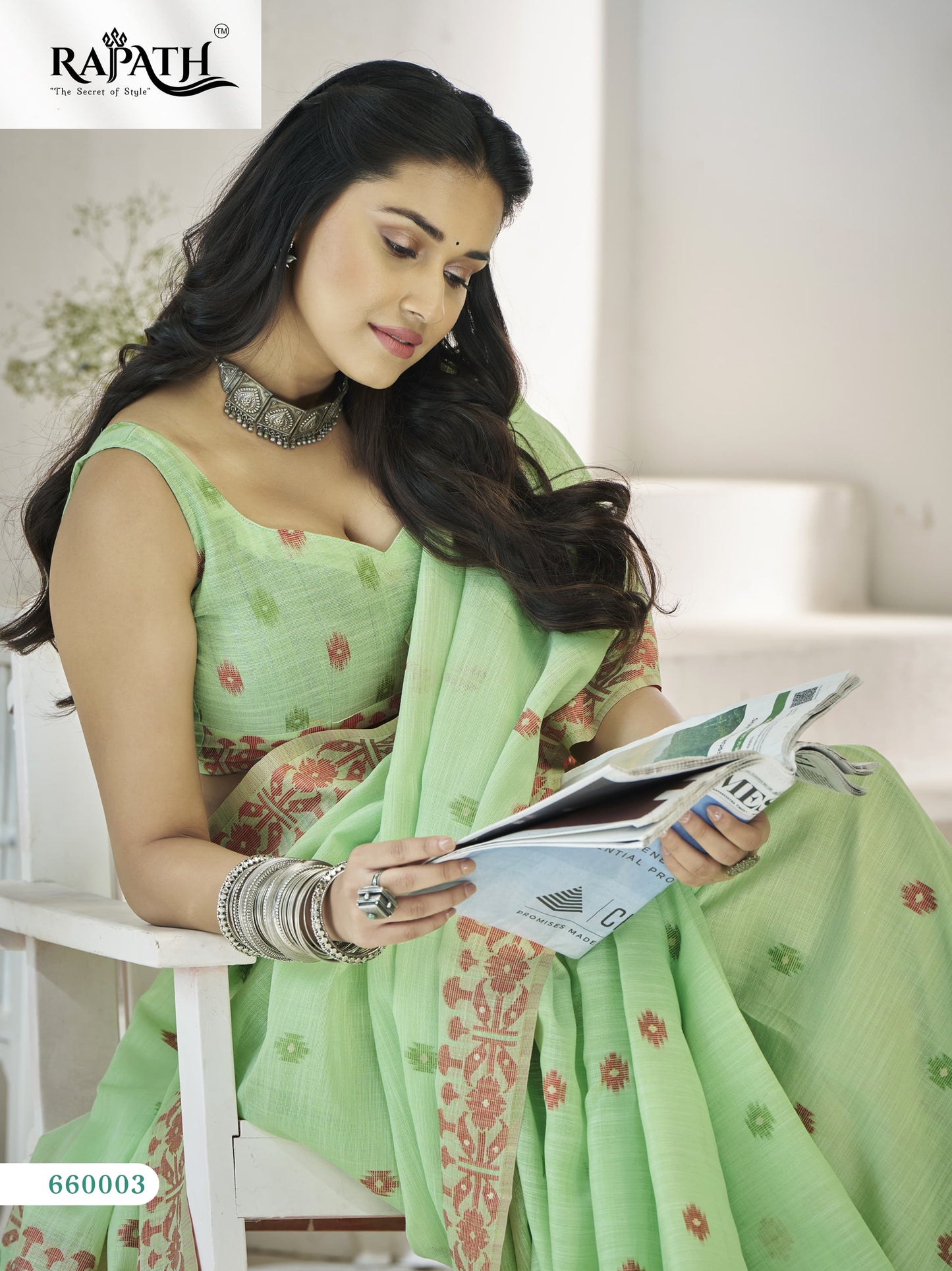 660003 Disha Silk Rajpath Linen Sarees