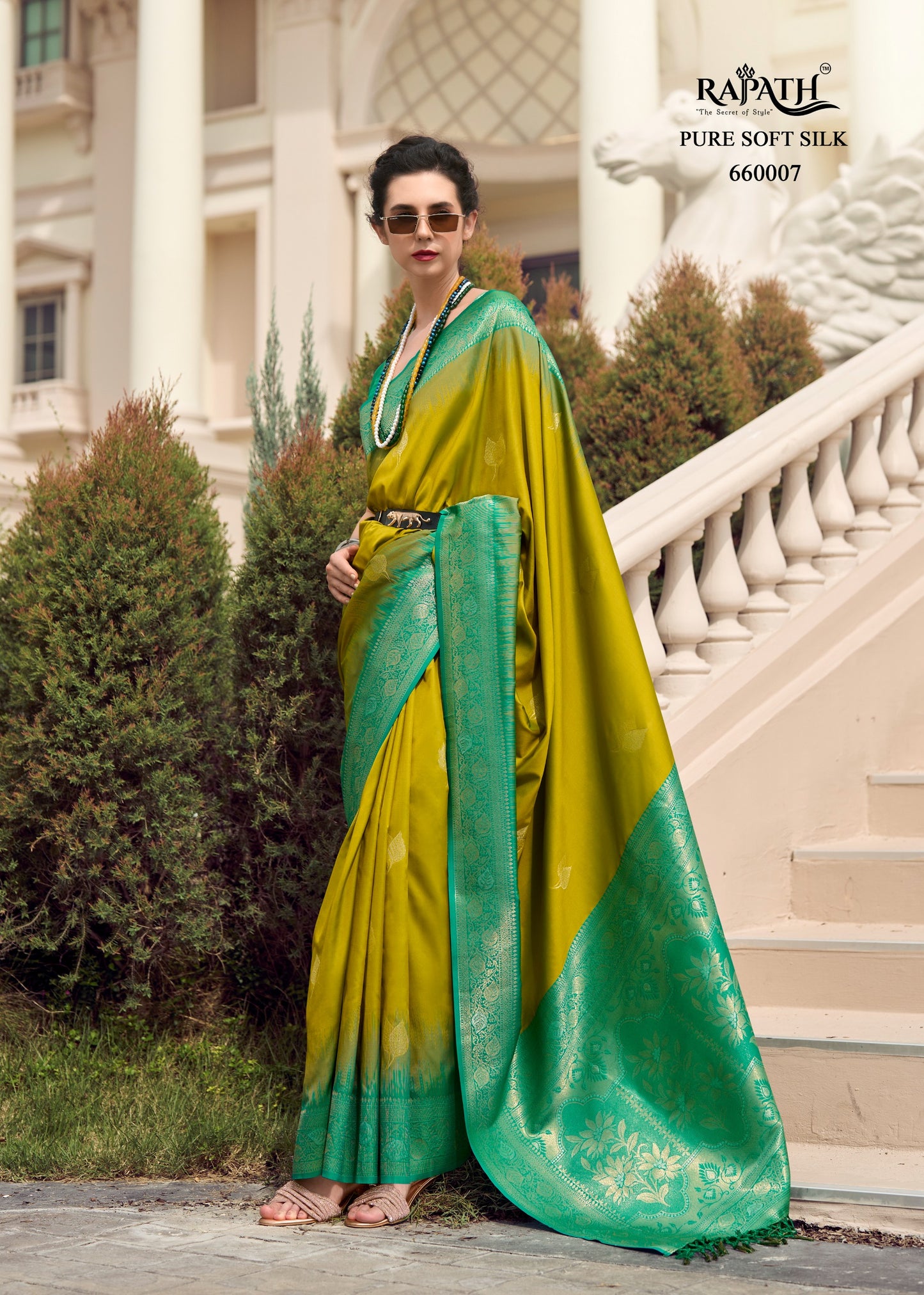 660007 White Mango Rajpath Silk Sarees