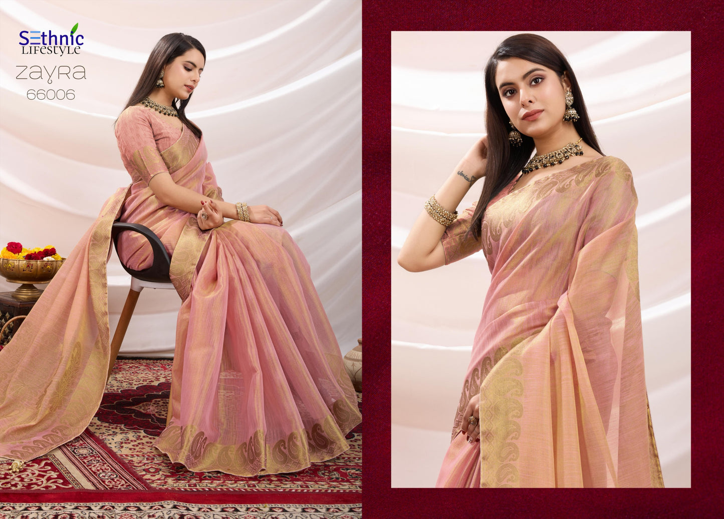 66006 Zayra Sethnic Tissue Sarees