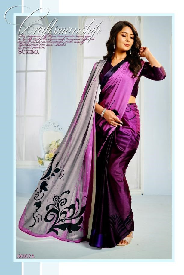 66007A Exceptional Sushma Satin Sarees