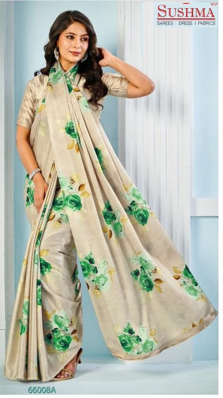 66008A Exceptional Sushma Satin Sarees