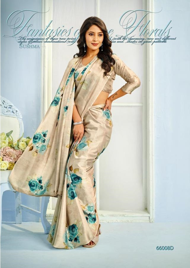 66008D Exceptional Sushma Satin Sarees