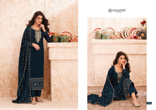 7002 Nazmin Gulkayra Designer Unstitched Suits