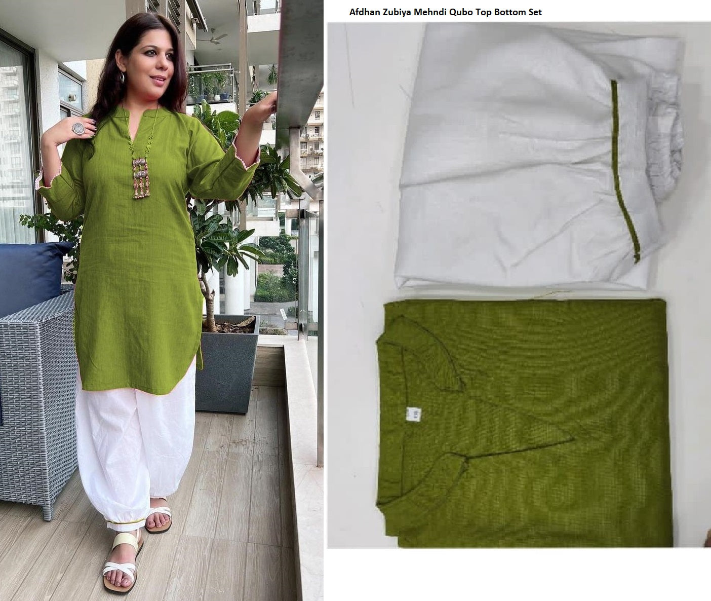 Afdhan Zubiya Mehndi Qubo Top Bottom Set