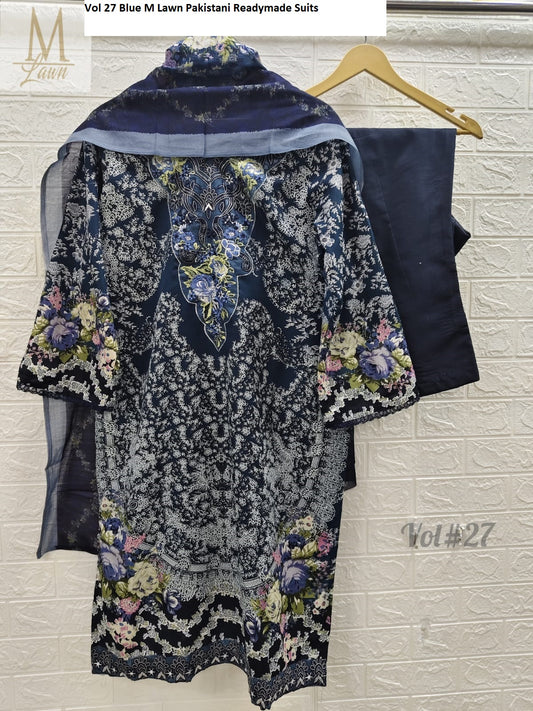 Vol 27 Blue M Lawn Pakistani Readymade Suits