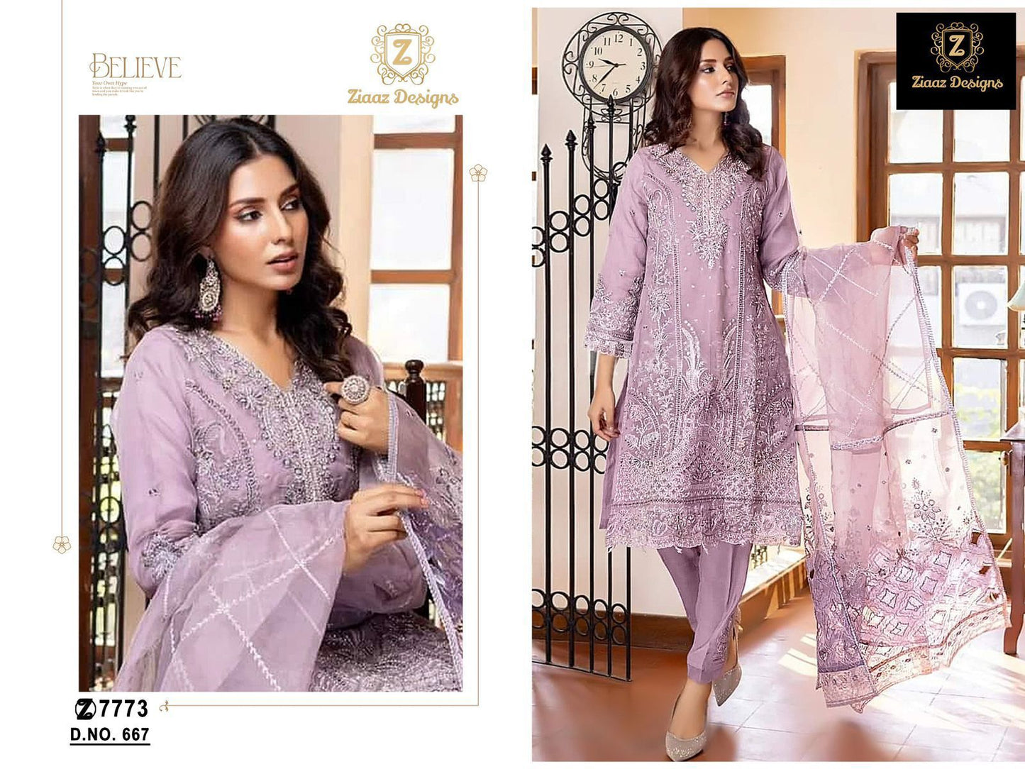 667 Ziaaz Designs Handwork Pakistani Salwar Suits