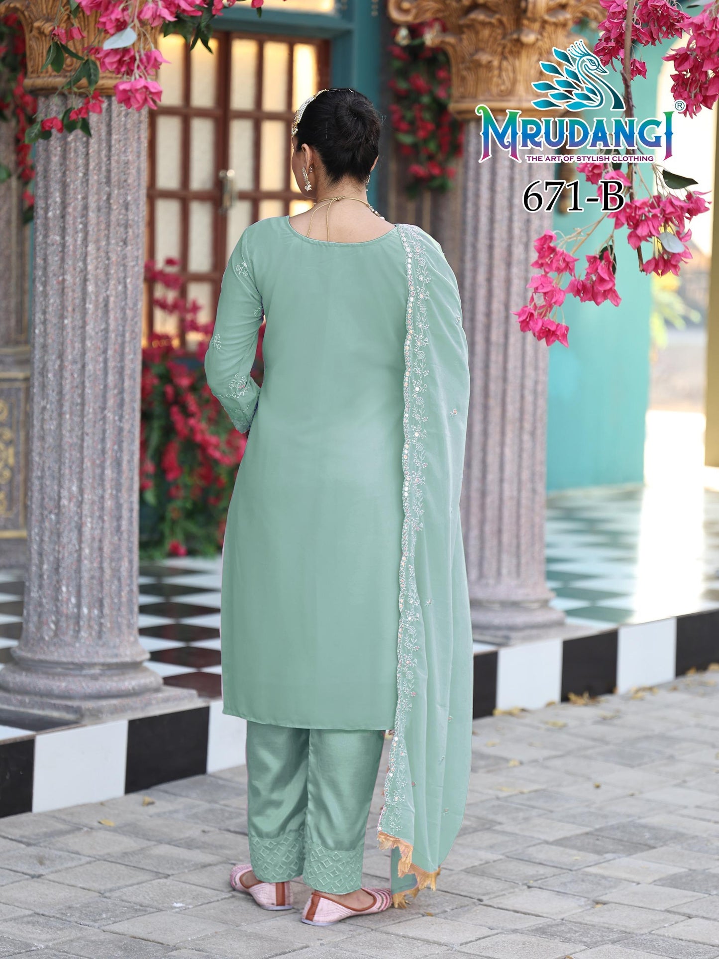 671-B Moon Mrudangi Georgette Readymade Suits