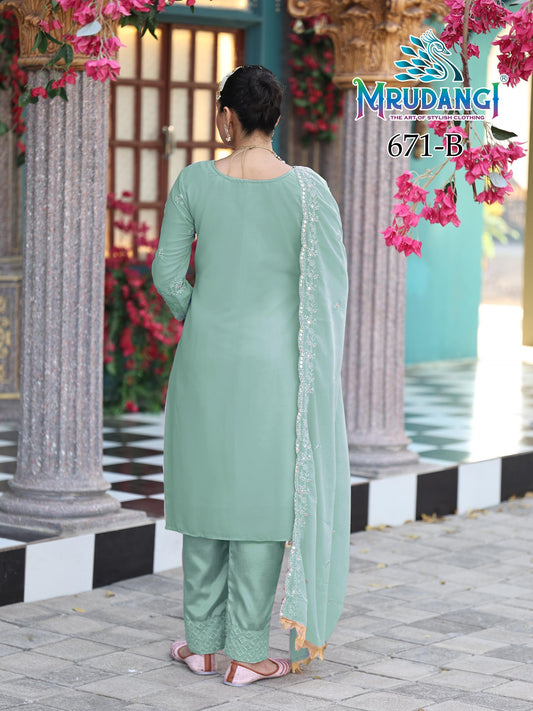 671-B Moon Mrudangi Georgette Readymade Suits