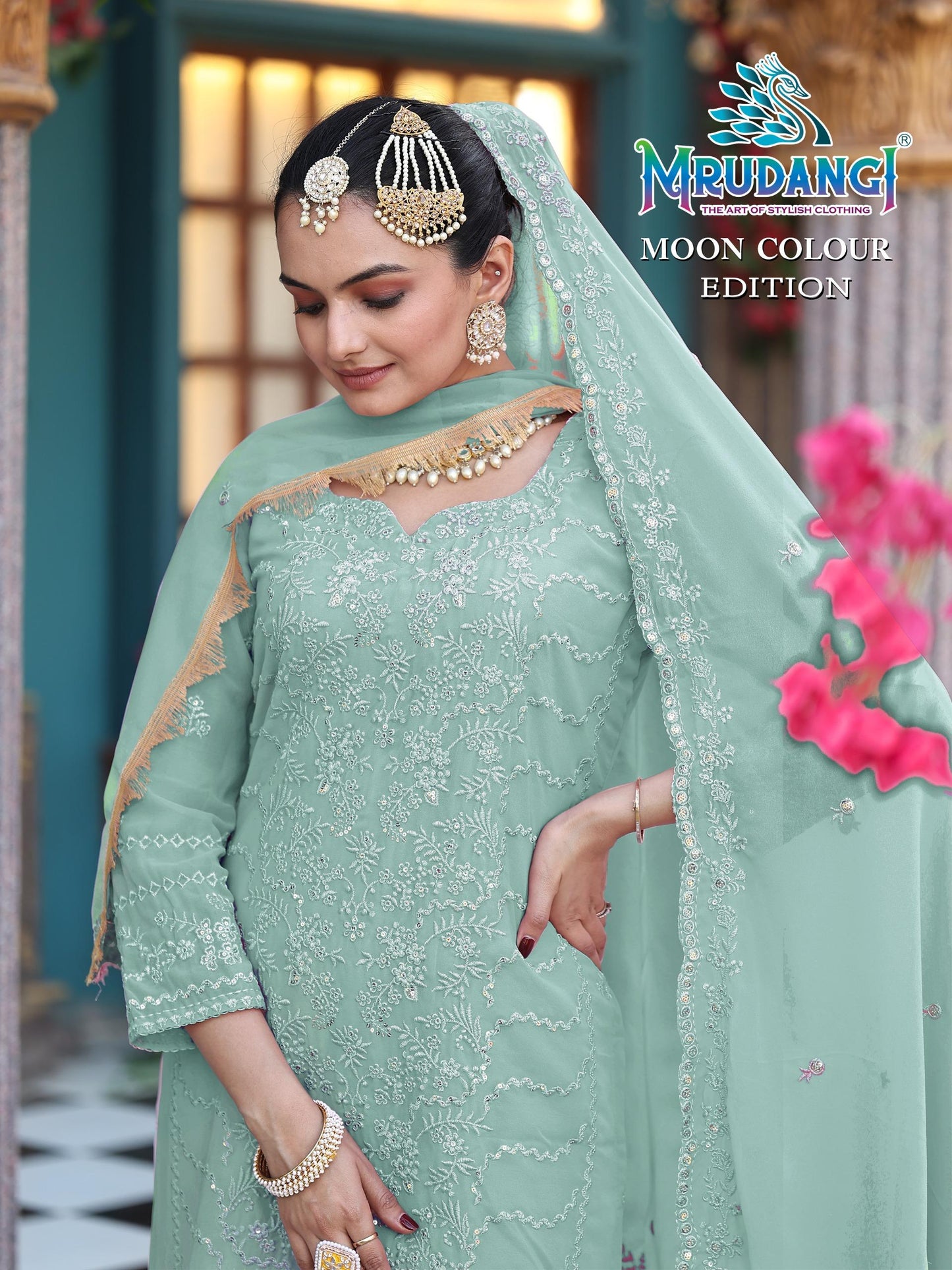 671-B Moon Mrudangi Georgette Readymade Suits