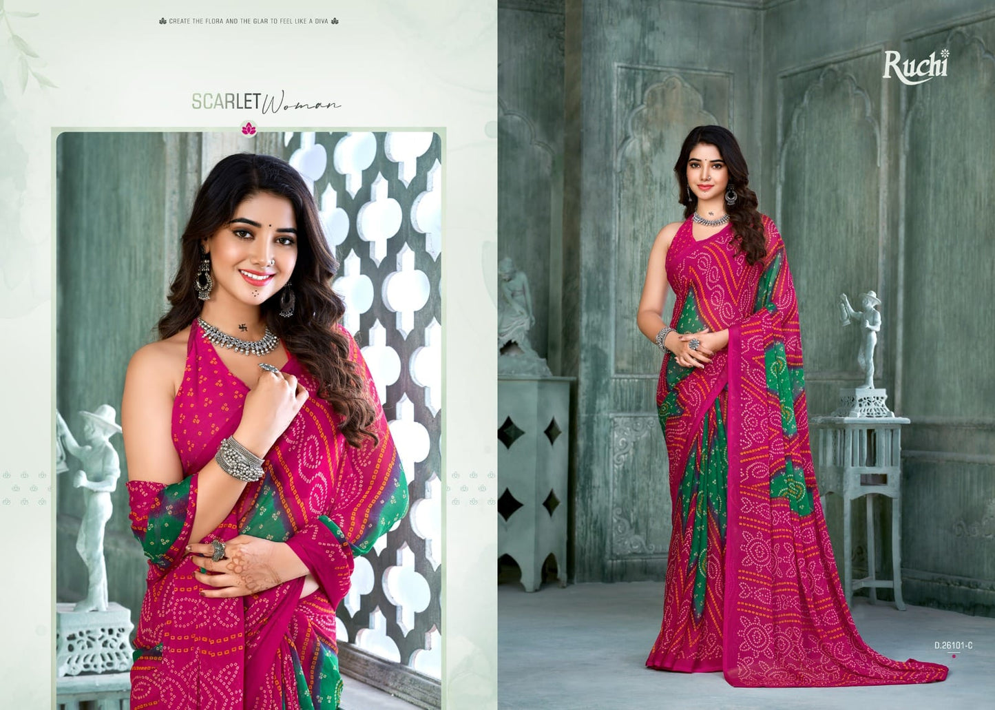 26101-C Star Chiffon Ruchi Sarees