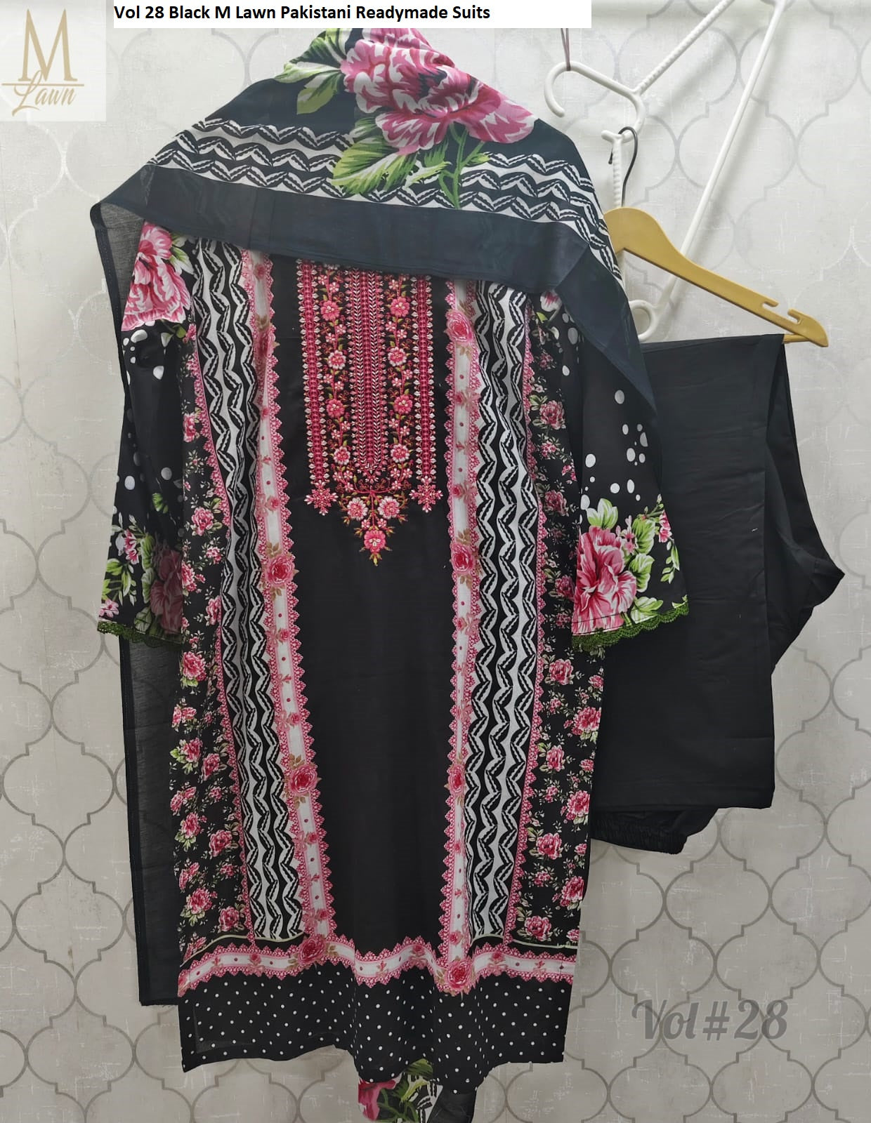 Vol 28 Black M Lawn Pakistani Readymade Suits