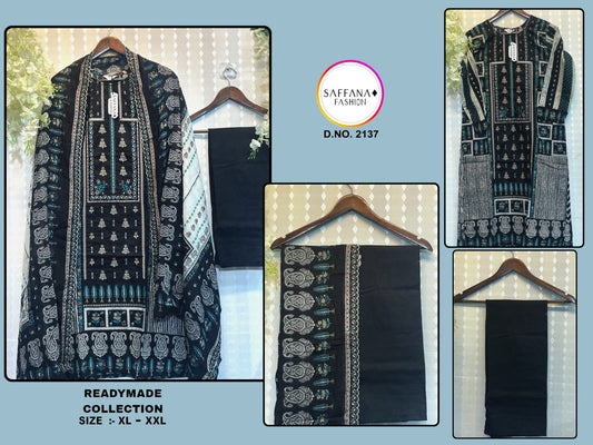 2137Black Saffana Pakistani Readymade Suits