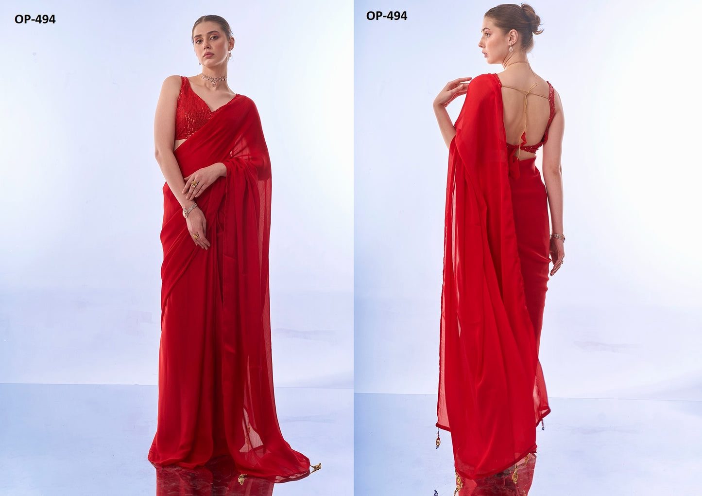 494 Red Laxminam Sarees