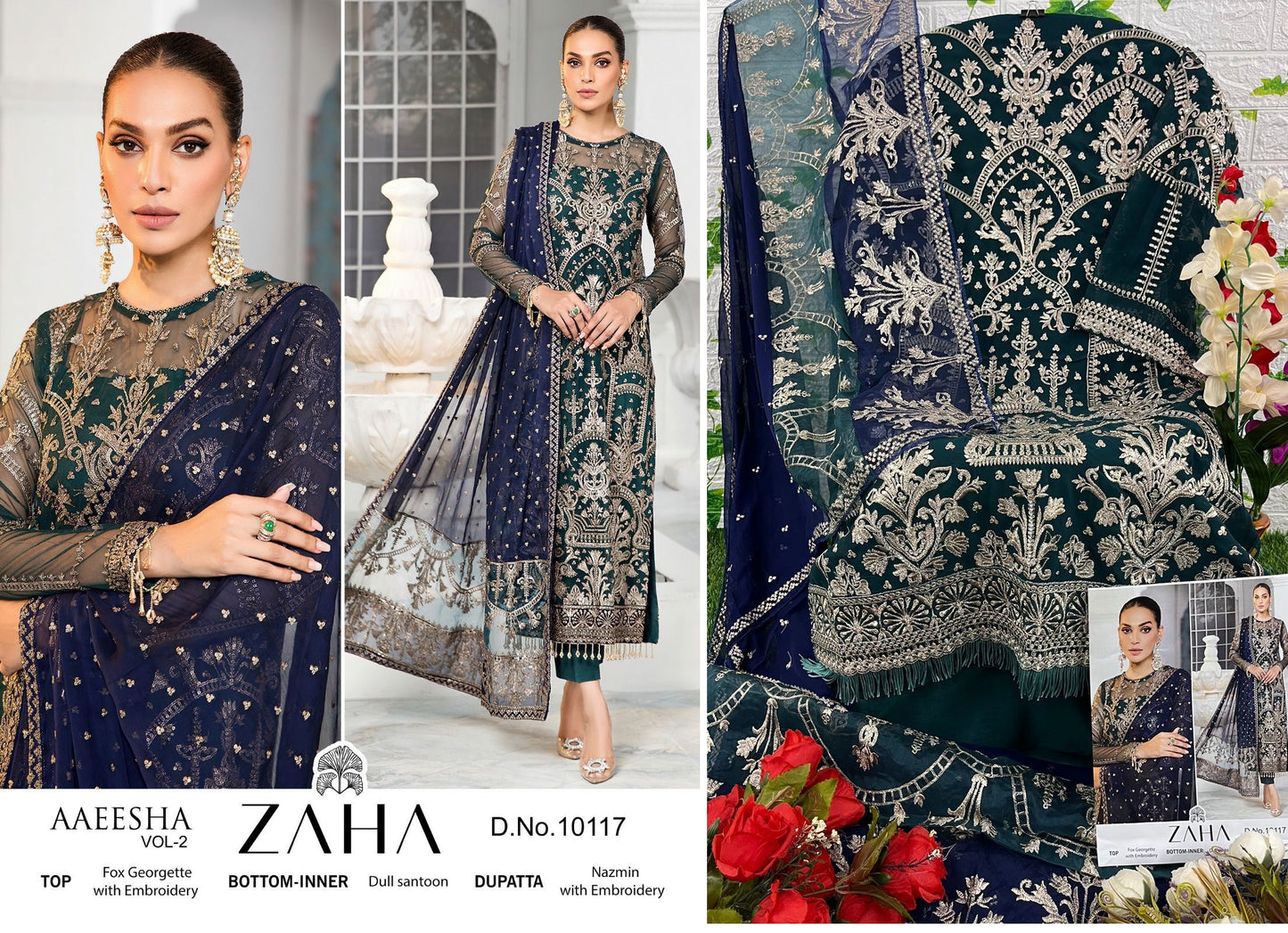 10117 Zaha Pakistani Salwar Suits