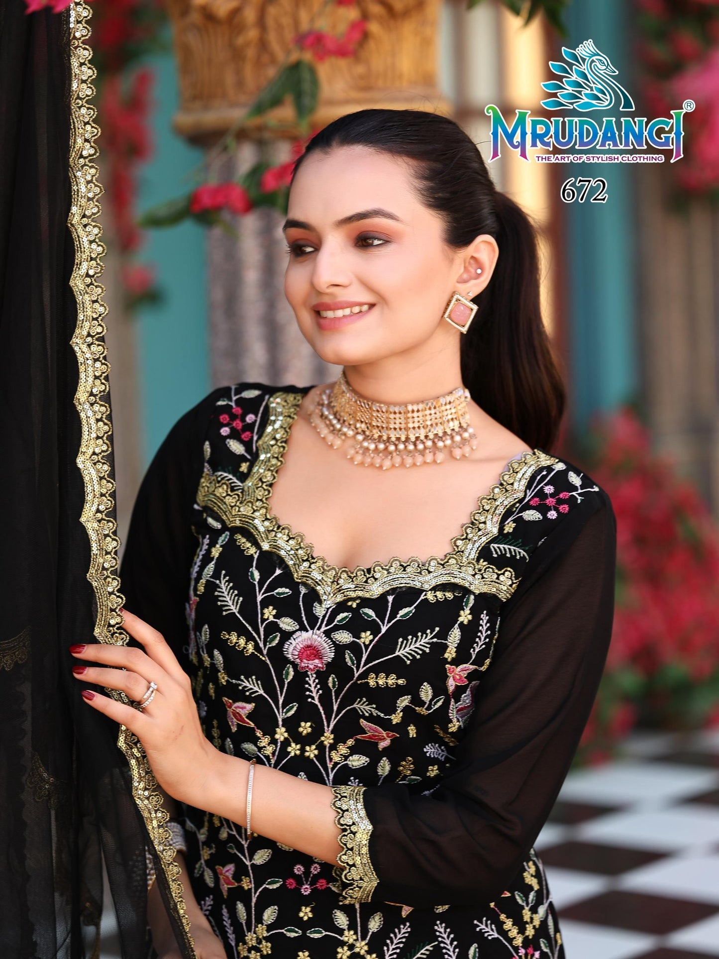 672 Prisha Mrudangi Georgette Readymade Suits