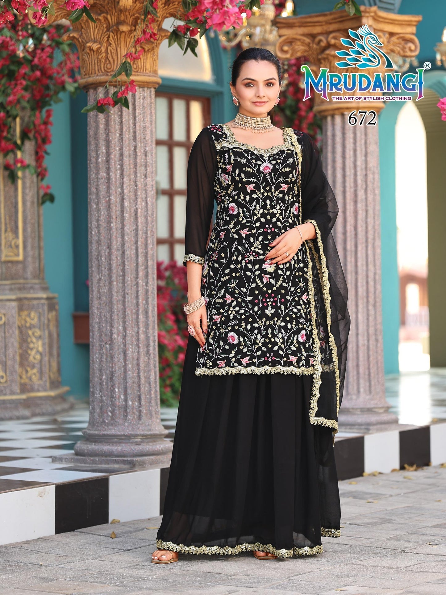 672 Prisha Mrudangi Georgette Readymade Suits