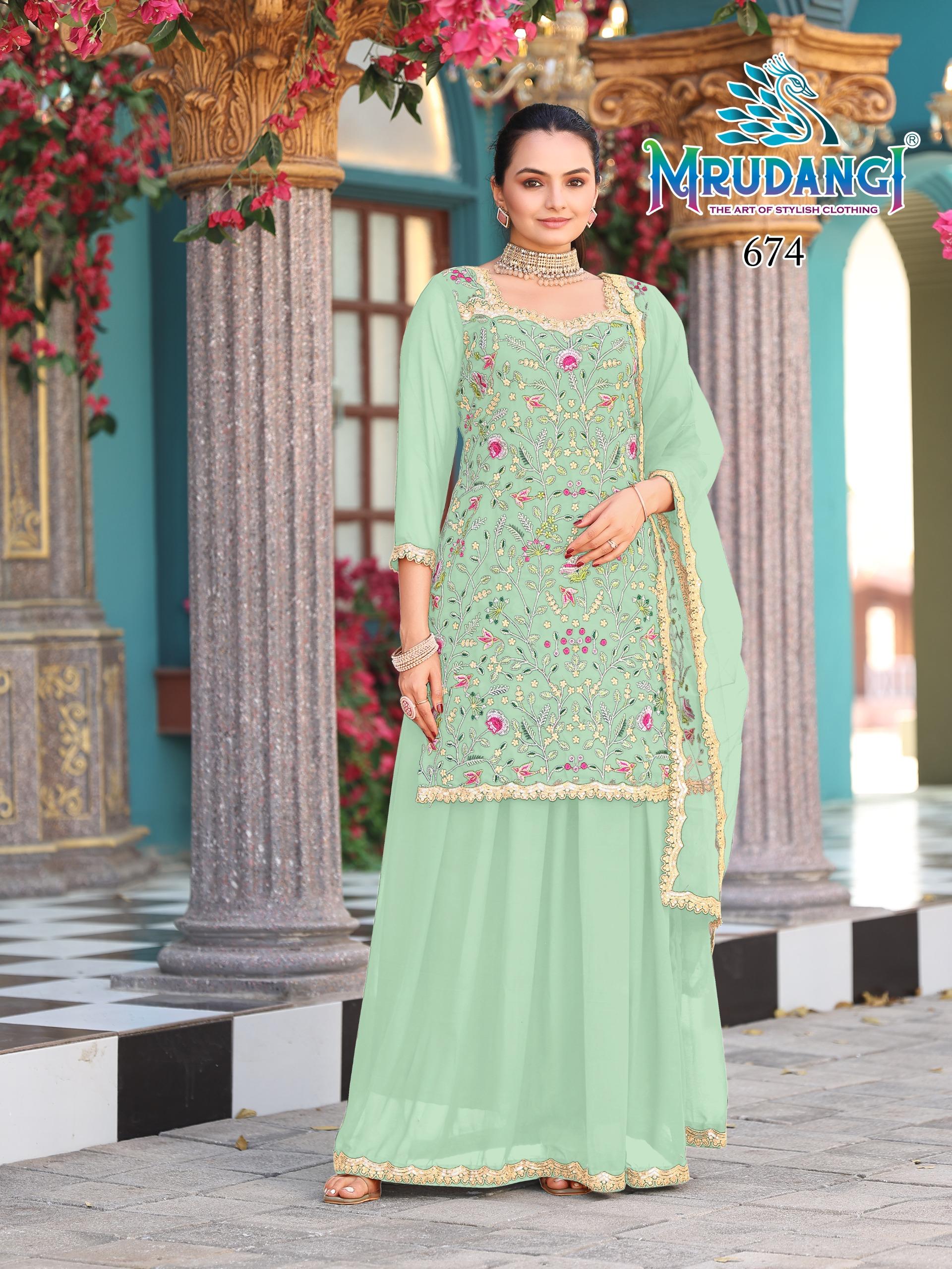 674 Prisha Mrudangi Georgette Readymade Suits