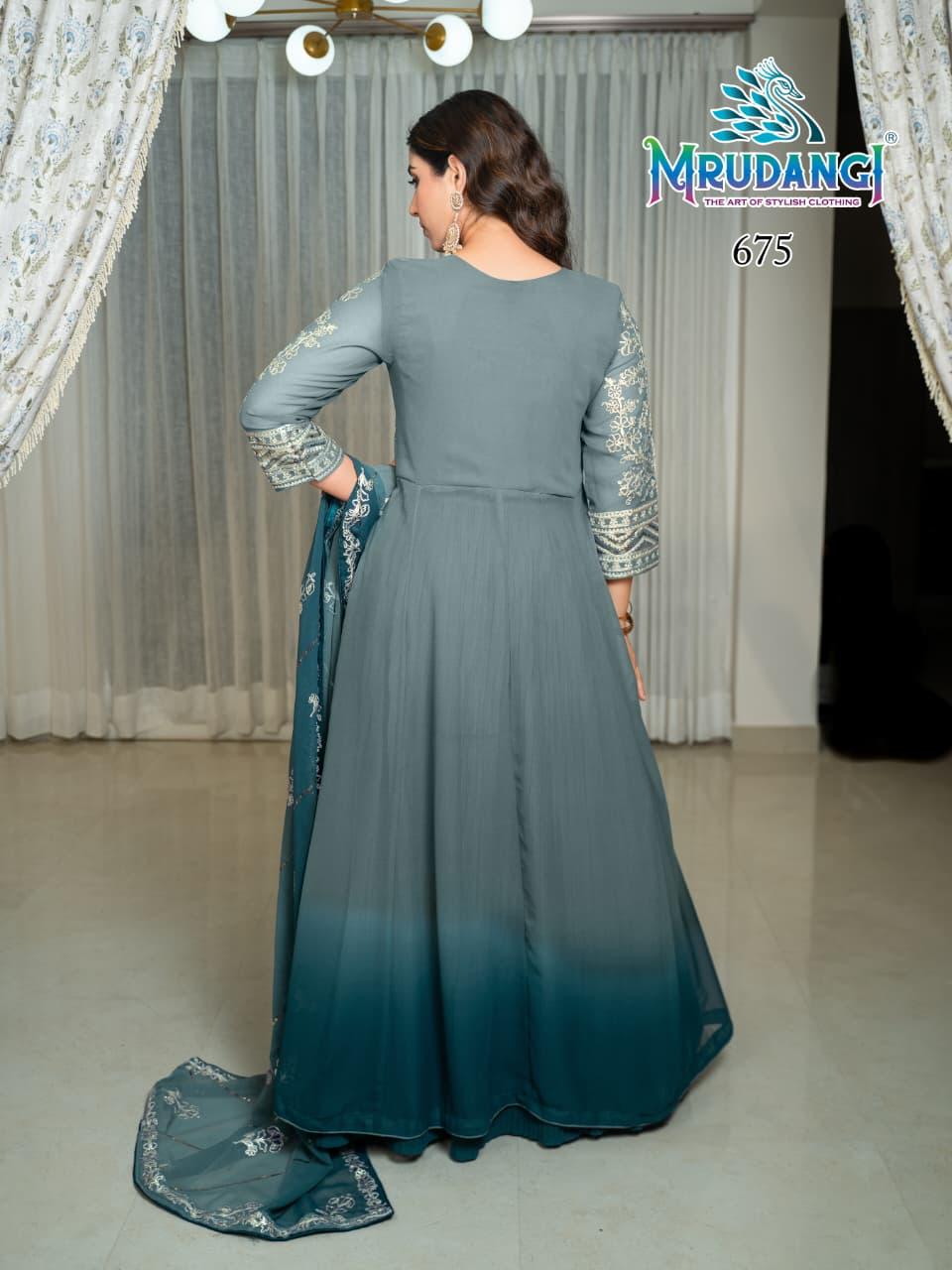 675 Pari Mrudangi Georgette Croptop Skirt Set