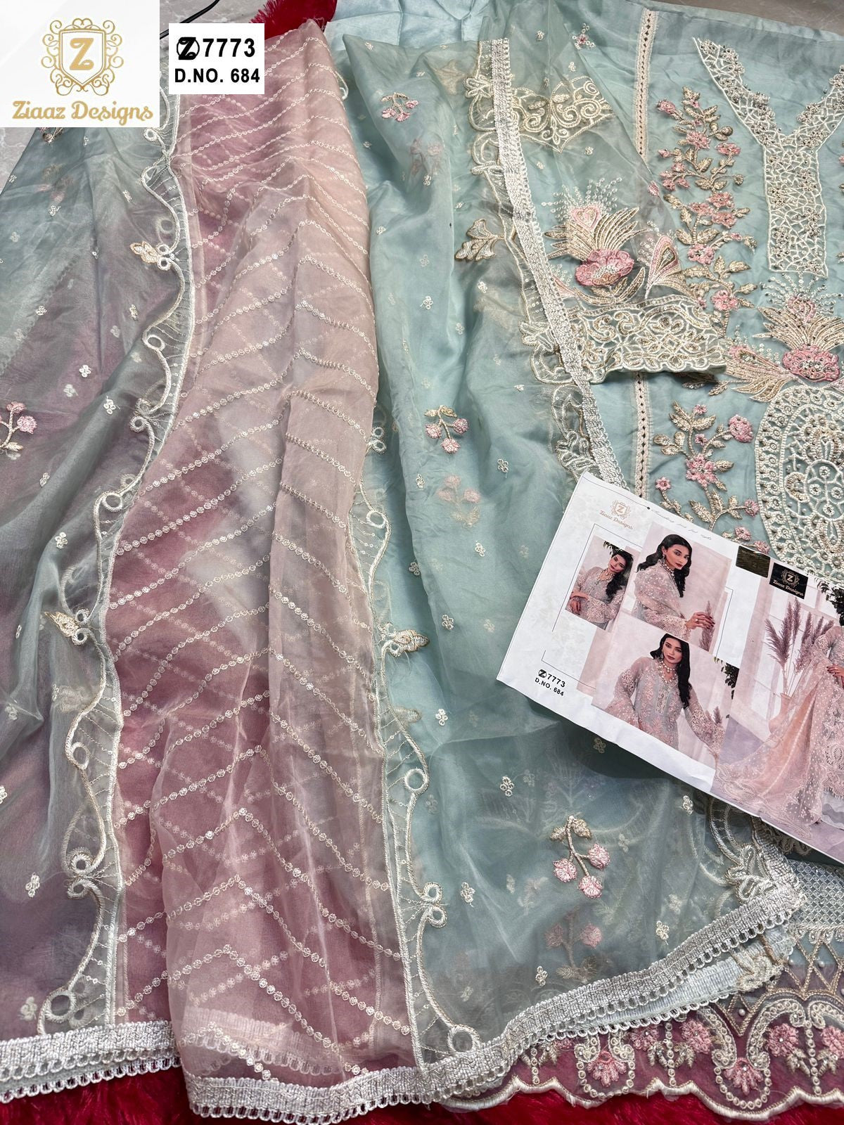 684 Ziaaz Designs Embroidered Pakistani Salwar Suits