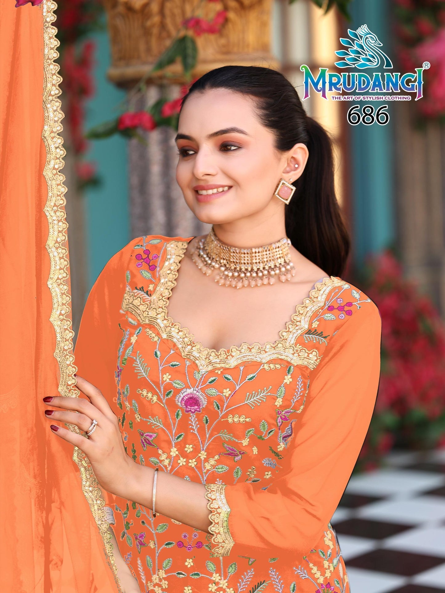 686 Prisha Vol 3 Mrudangi Georgette Readymade Suits