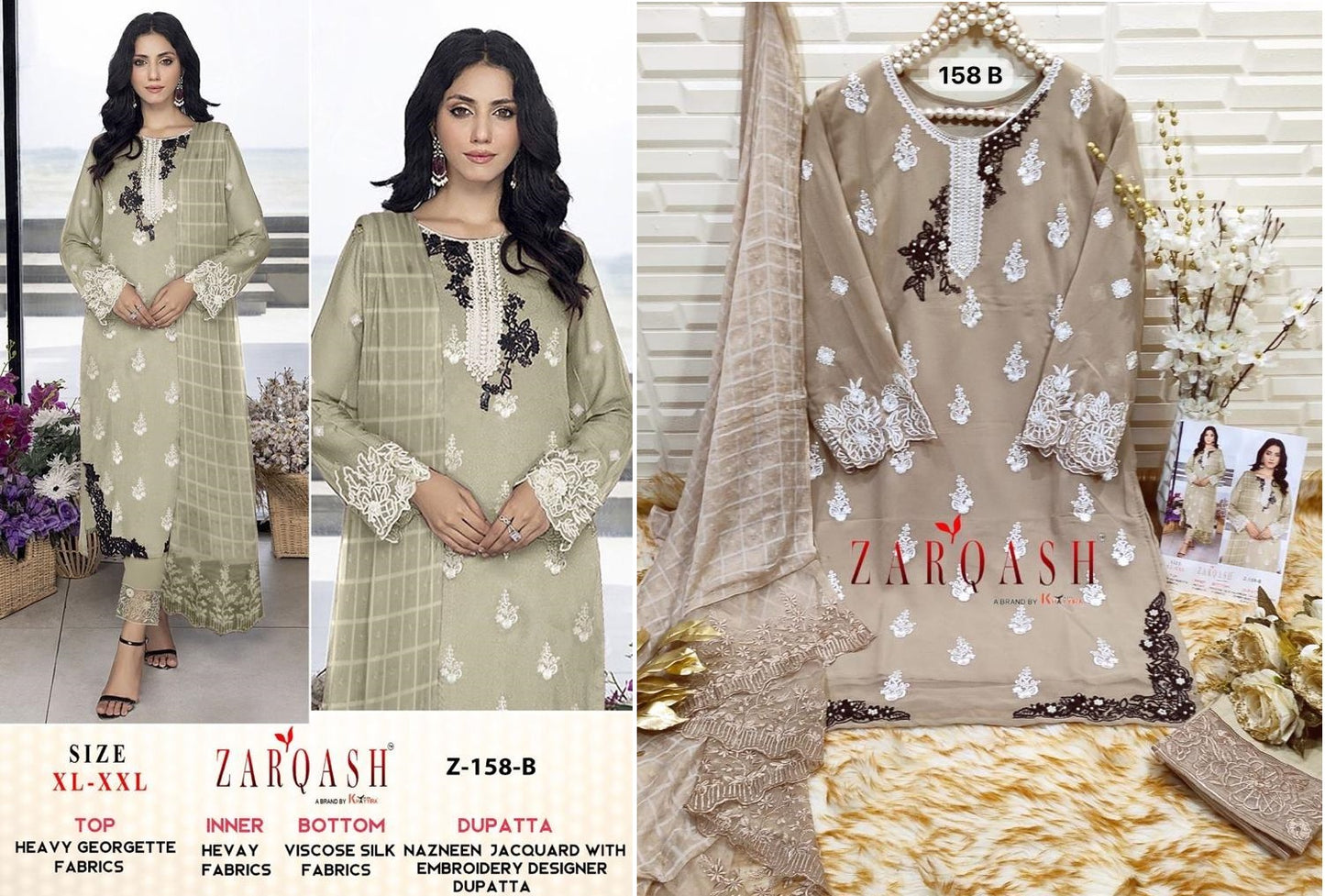 Z-158B Zarqash Pakistani Readymade Suits