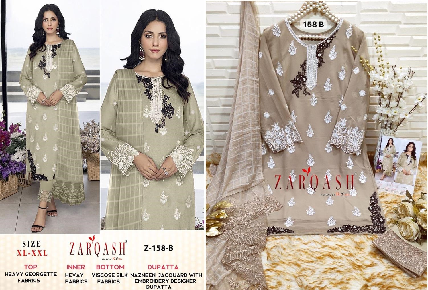 Z-158B Zarqash Pakistani Readymade Suits