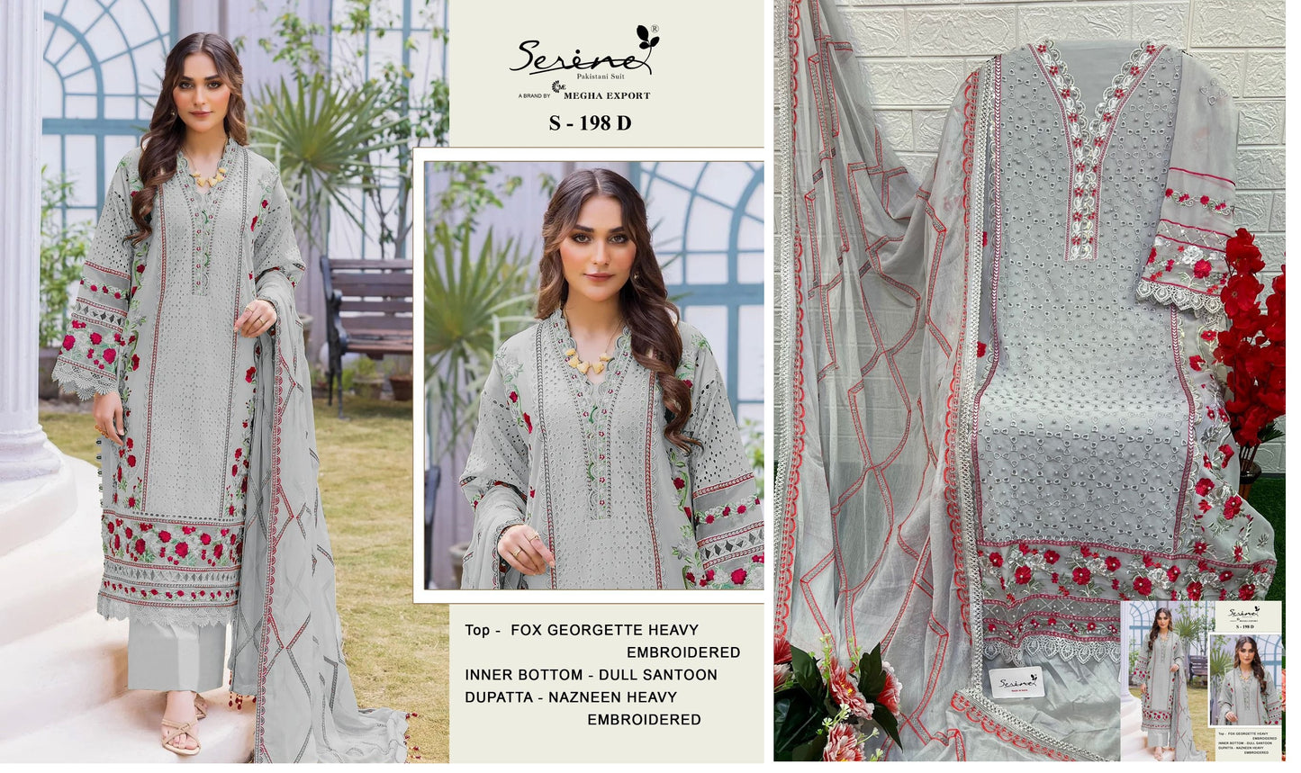 S-198-D Serine Pakistani Salwar Suits