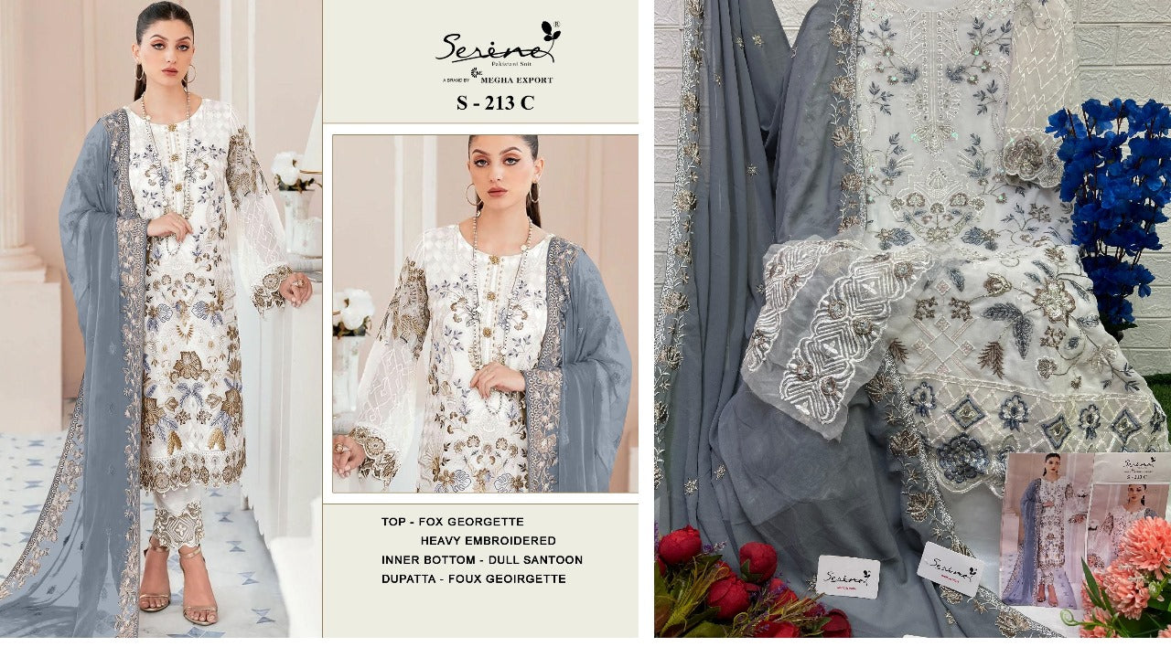 S-213C Serine Pakistani Salwar Suits