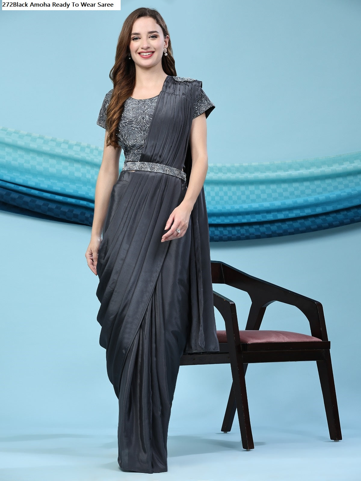 272Black Amoha Ready To Wear Saree