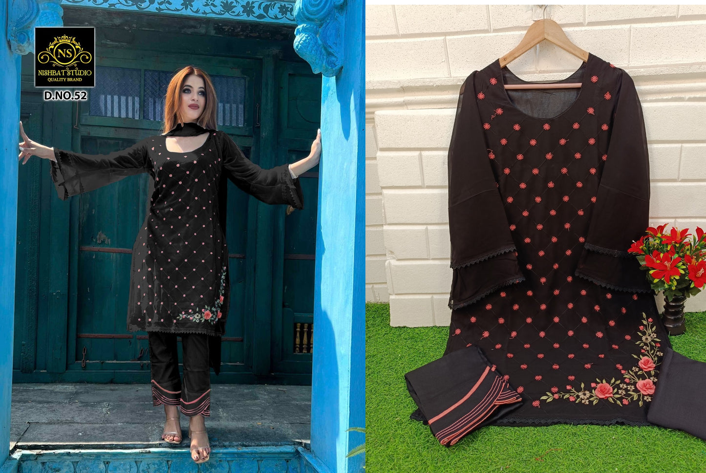 52Black Nishbat Studio Pakistani Readymade Suits