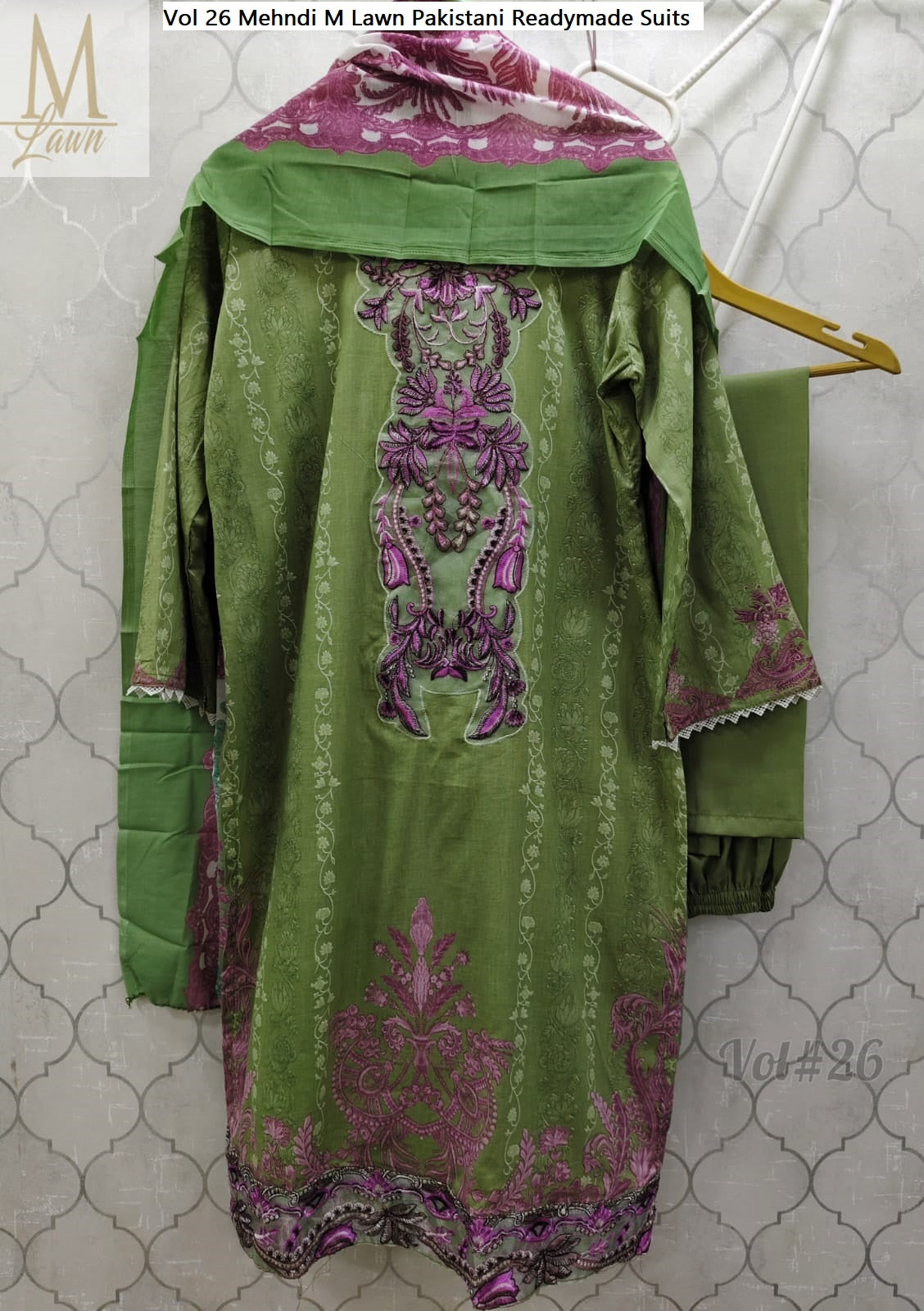 Vol 26 Mehndi M Lawn Pakistani Readymade Suits