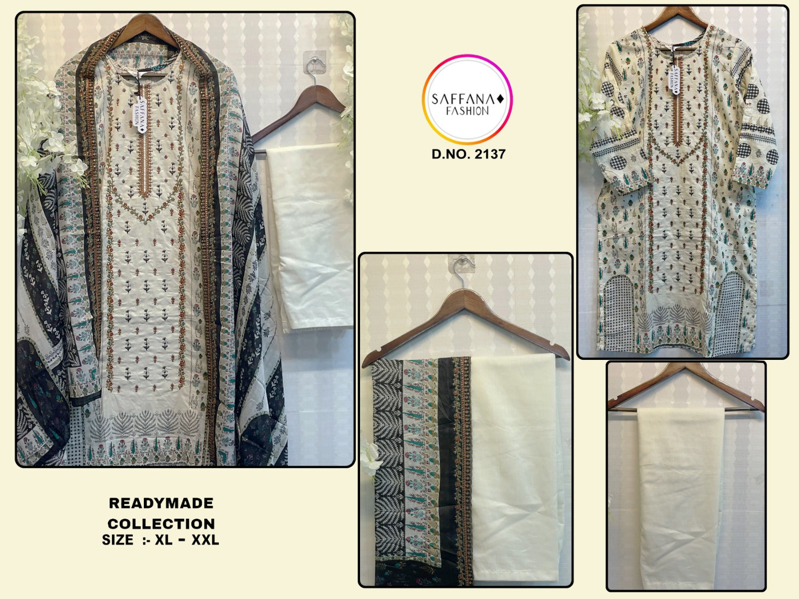 2137White Saffana Pakistani Readymade Suits