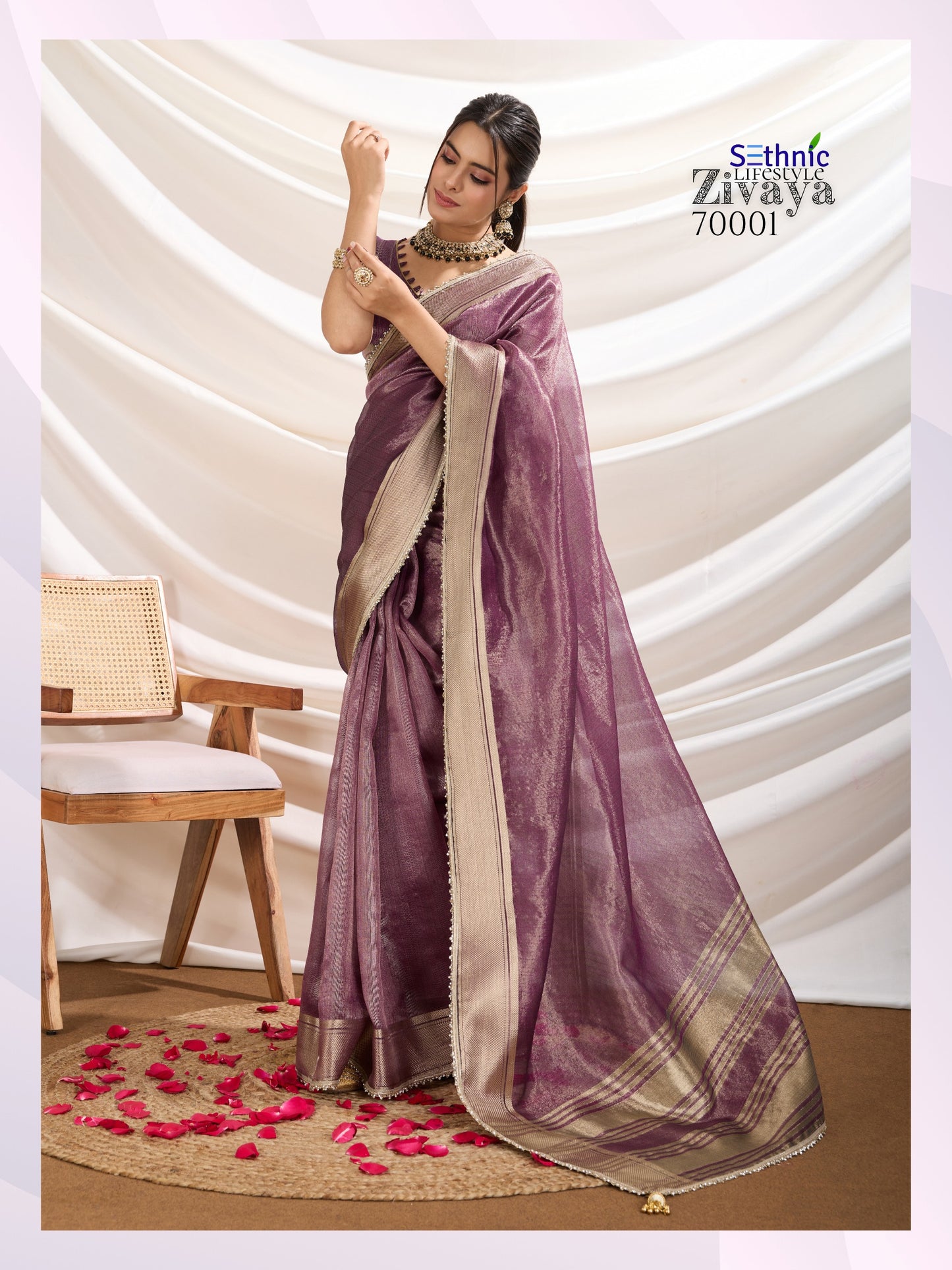 70001 Zivaya Sethnic Gold Infused Sarees