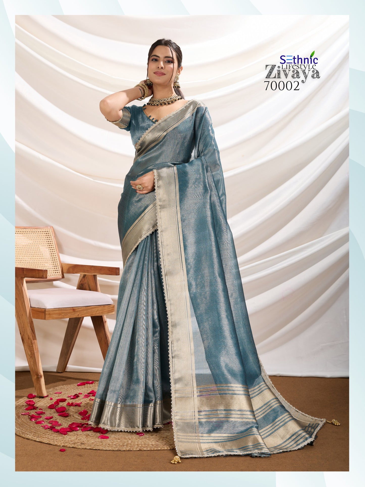 70002 Zivaya Sethnic Gold Infused Sarees