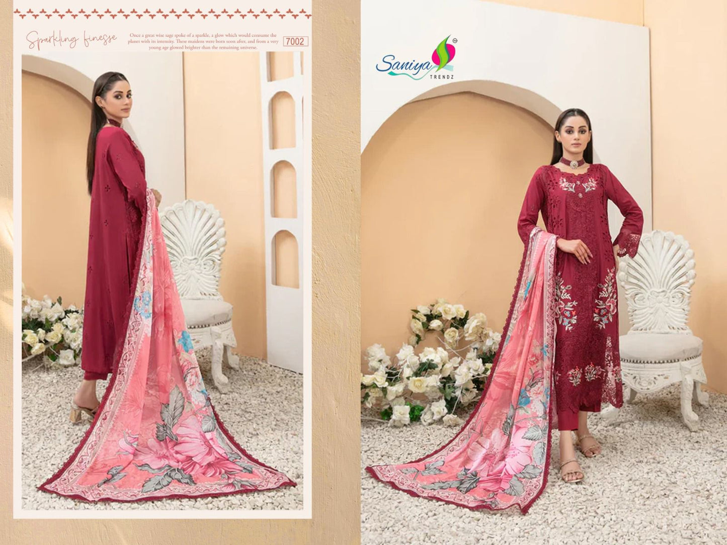 7002 Rang Rasiya Nx Vol 7 Saniya Trendz Cotton Pakistani Salwar Suits