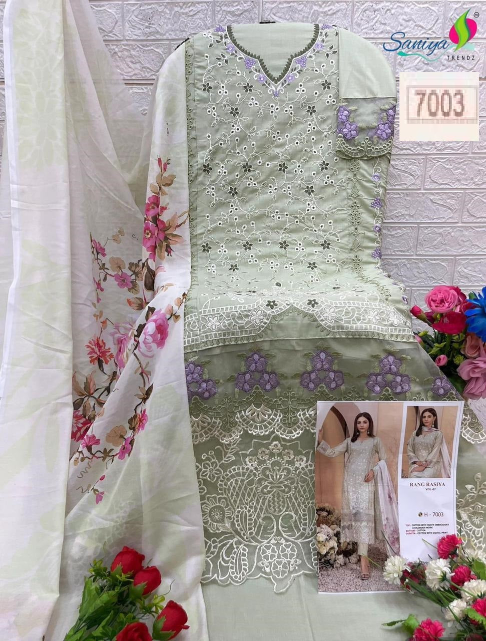 7003 Saniya Trendz Embroidery Pakistani Salwar Suits