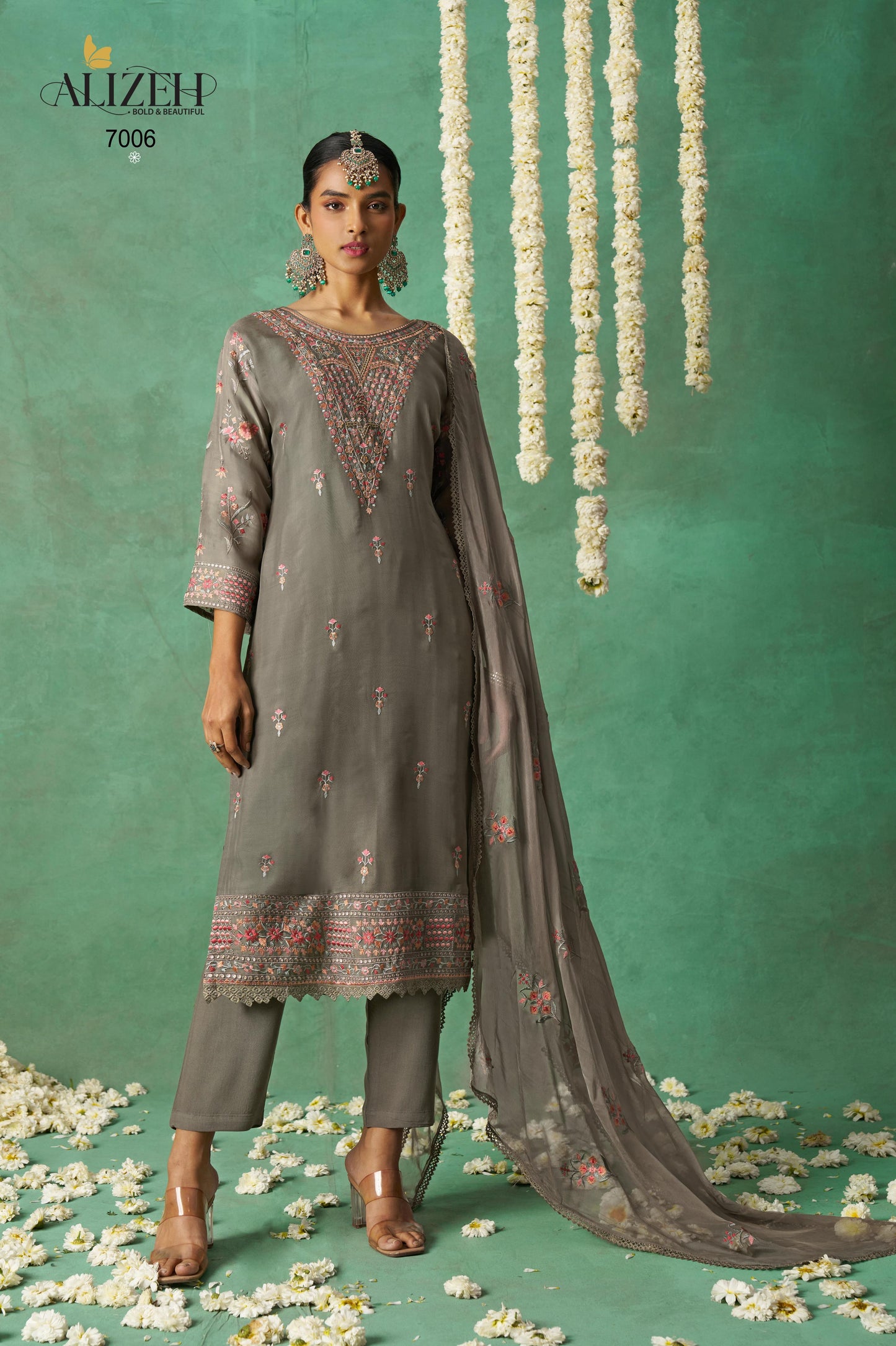 7006 Rose Alizeh Embroidery Pakistani Salwar Suits