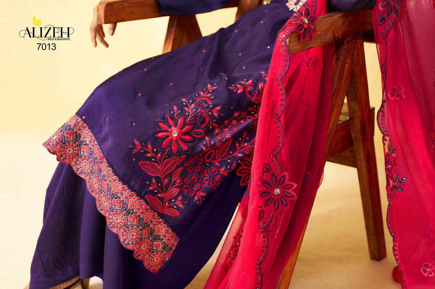 7013 Shagun-1 Alizeh Pure Organza Readymade Suits