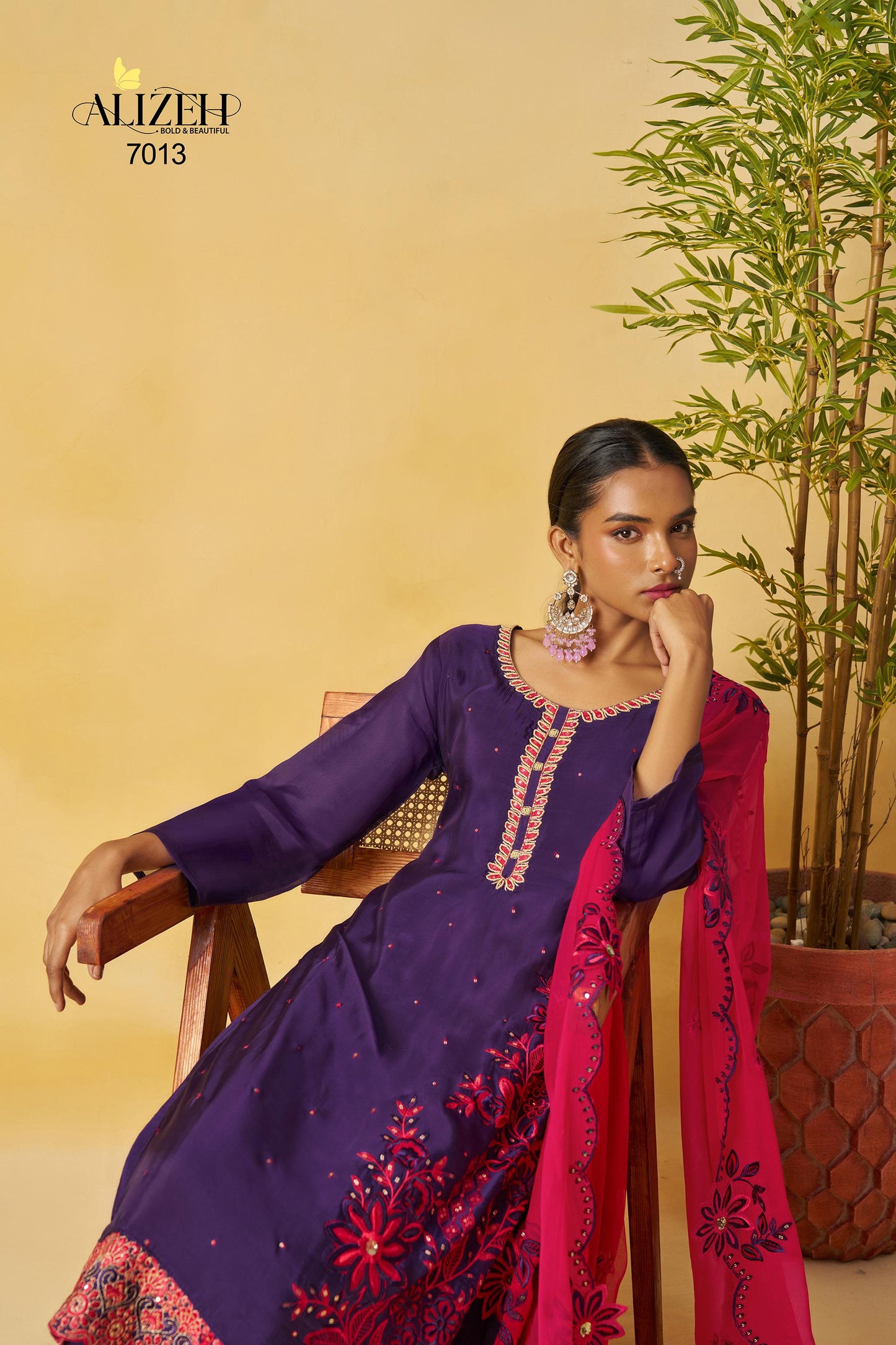 7013 Shagun-1 Alizeh Pure Organza Readymade Suits