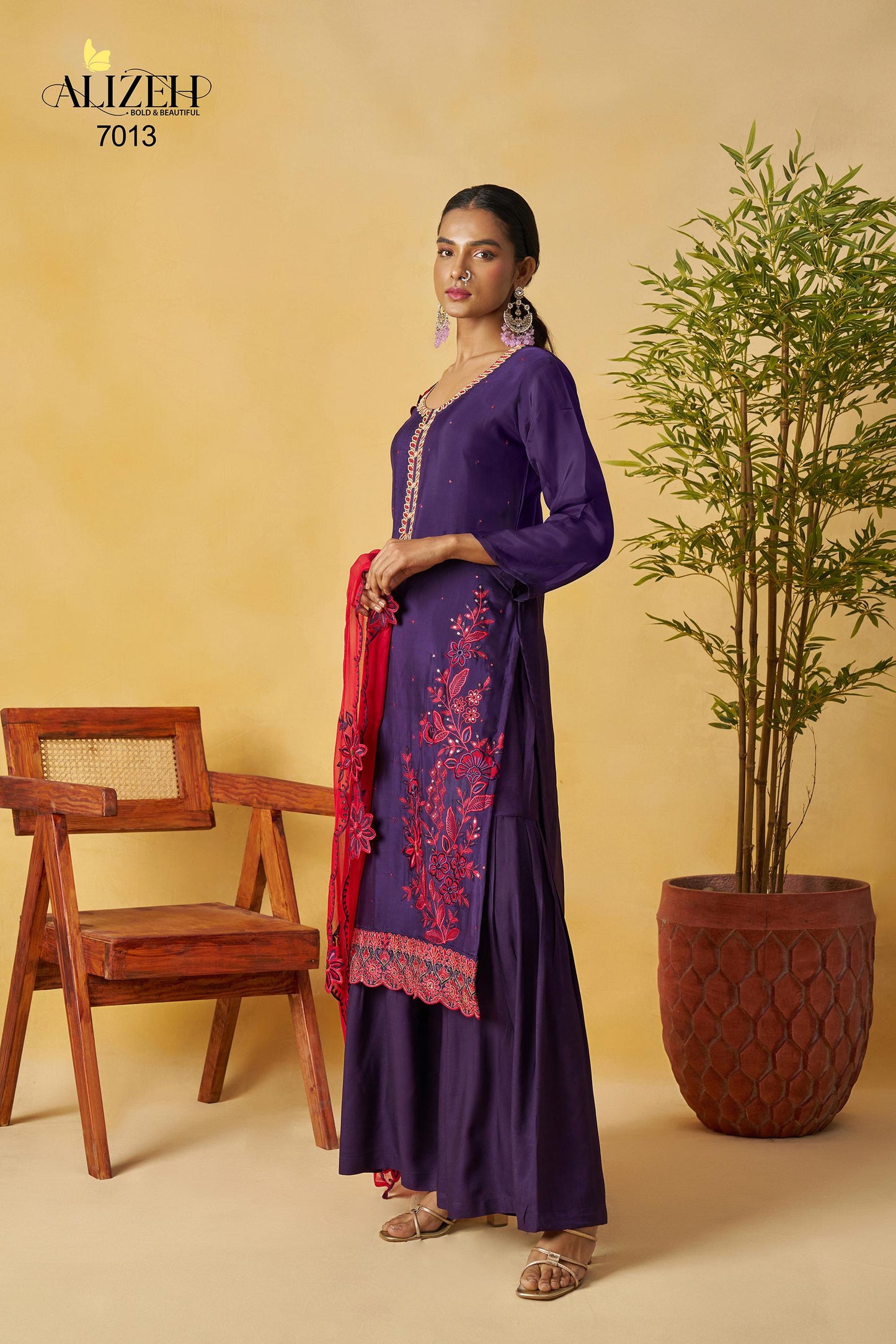7013 Shagun-1 Alizeh Pure Organza Readymade Suits