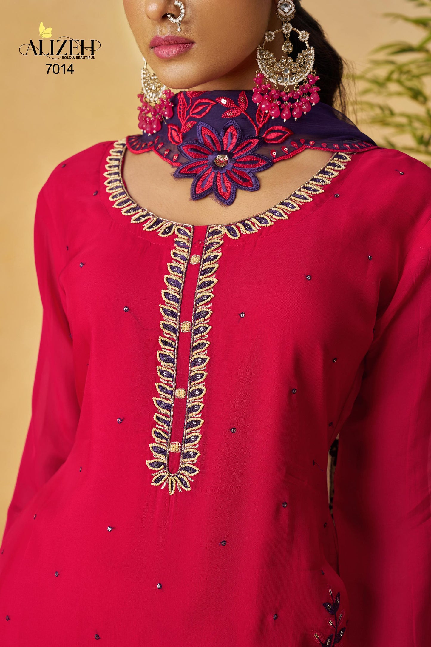 7014 Shagun-1 Alizeh Pure Organza Readymade Suits