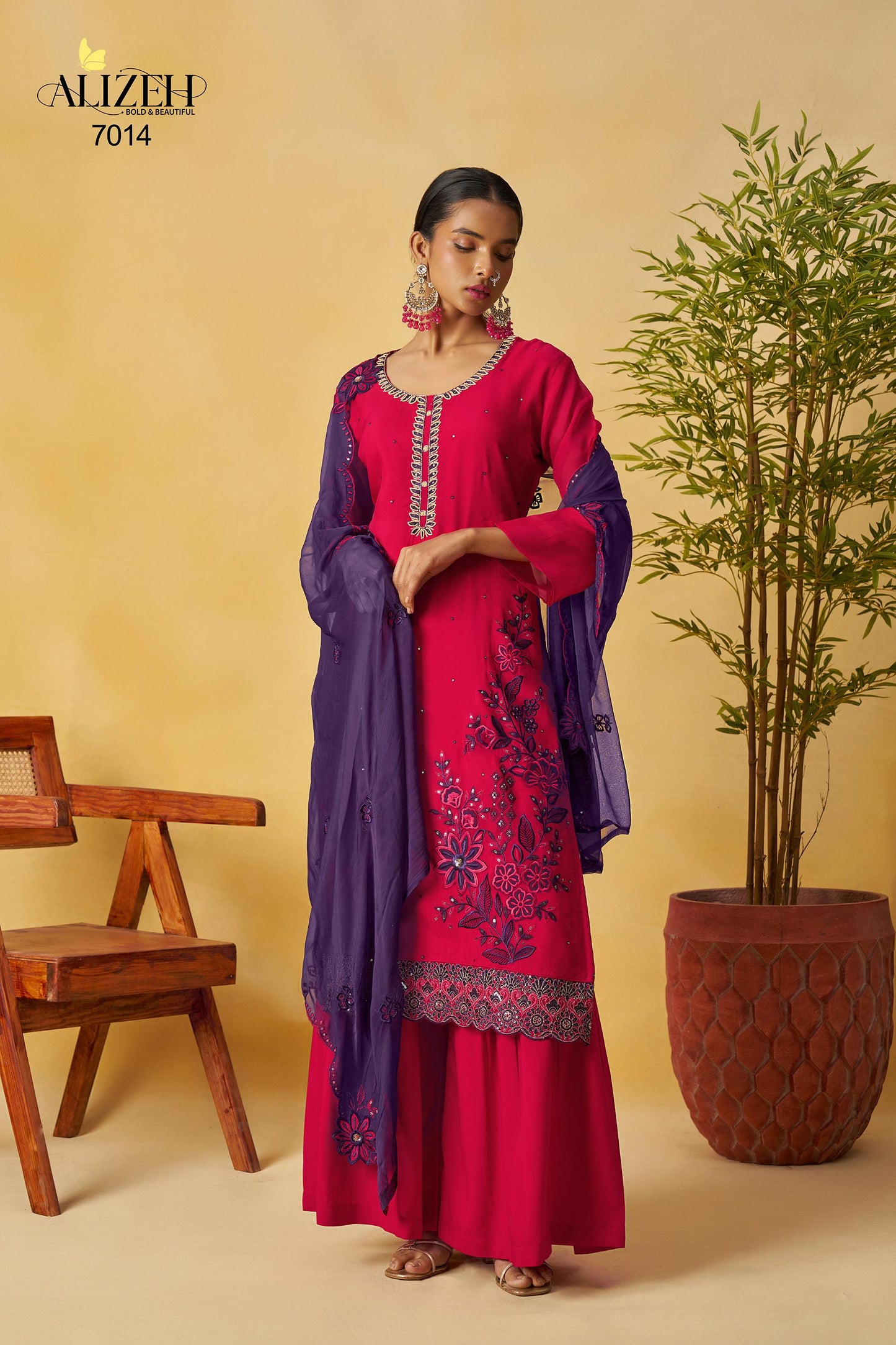 7014 Shagun-1 Alizeh Pure Organza Readymade Suits