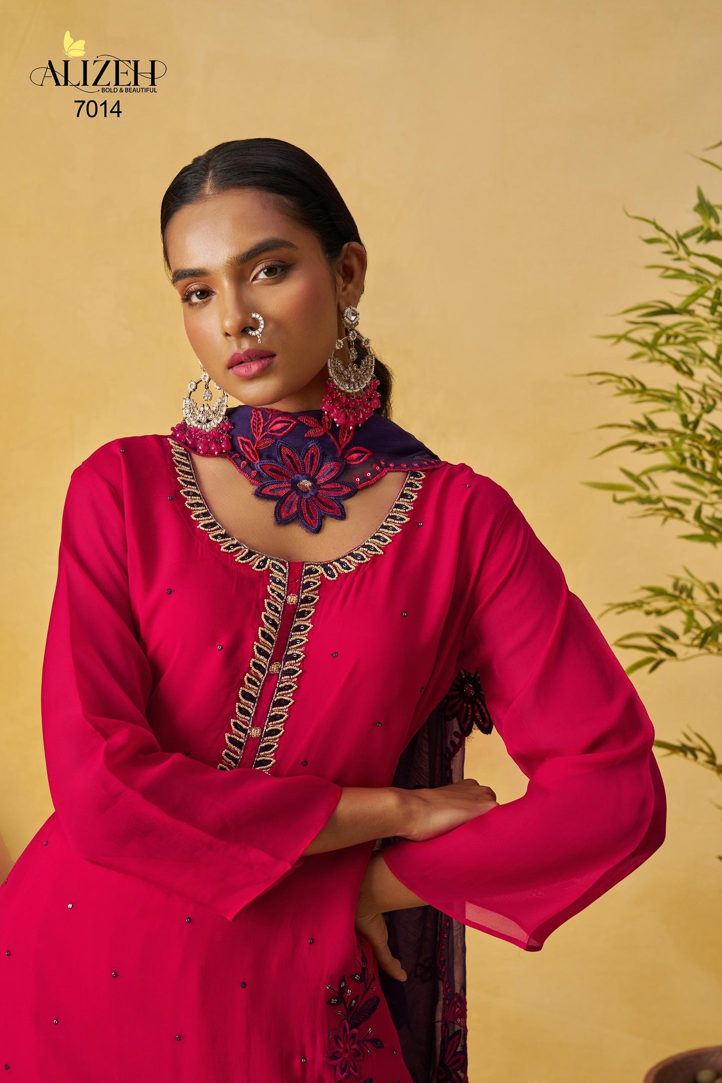 7014 Shagun-1 Alizeh Pure Organza Readymade Suits