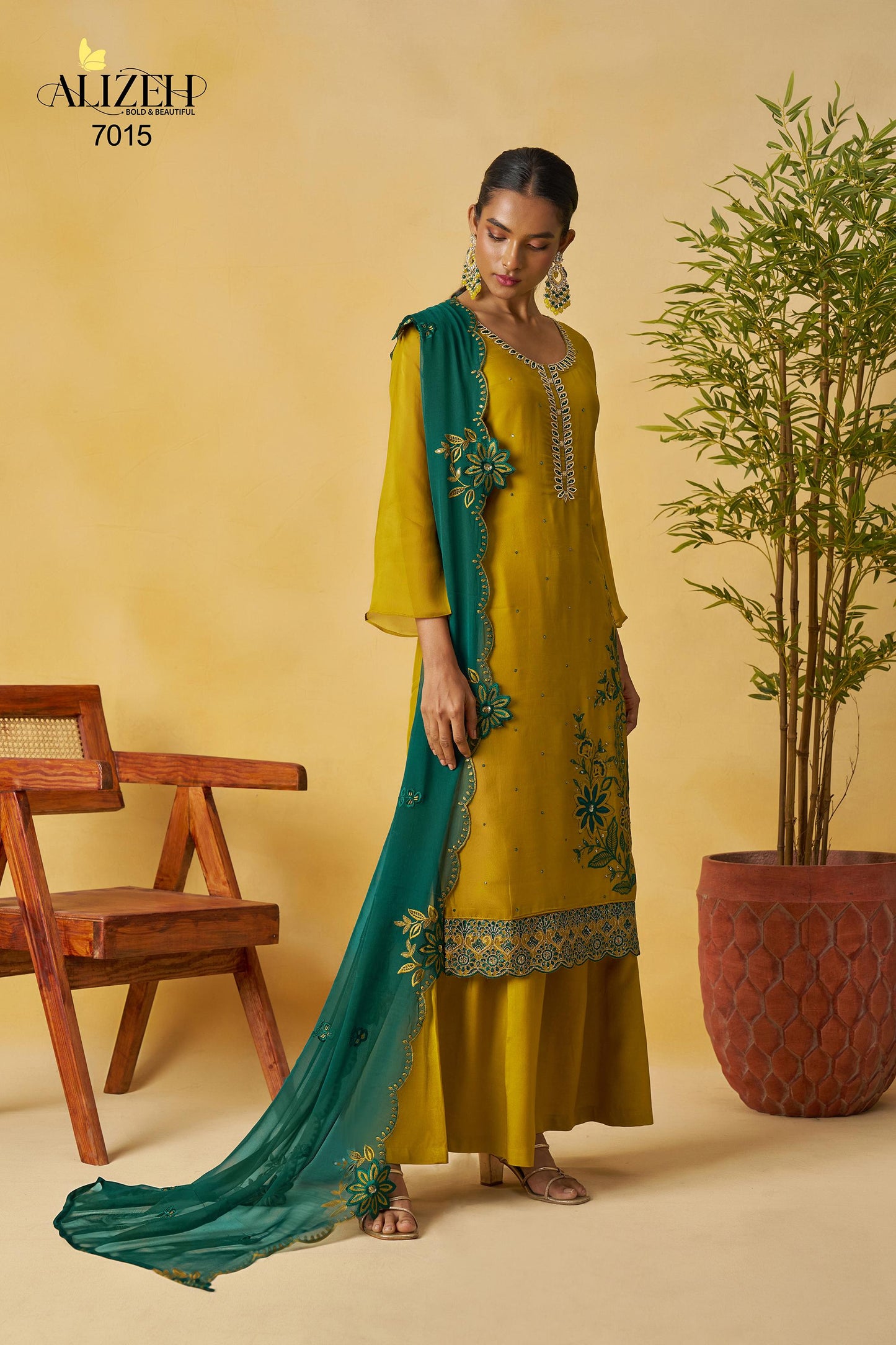 7015 Shagun-1 Alizeh Pure Organza Readymade Suits