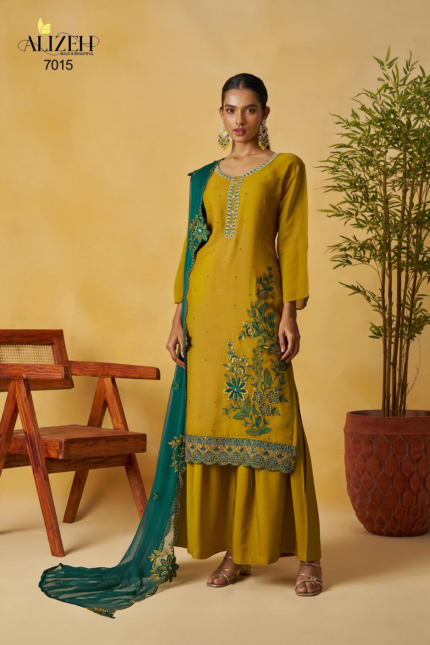 7015 Shagun-1 Alizeh Pure Organza Readymade Suits