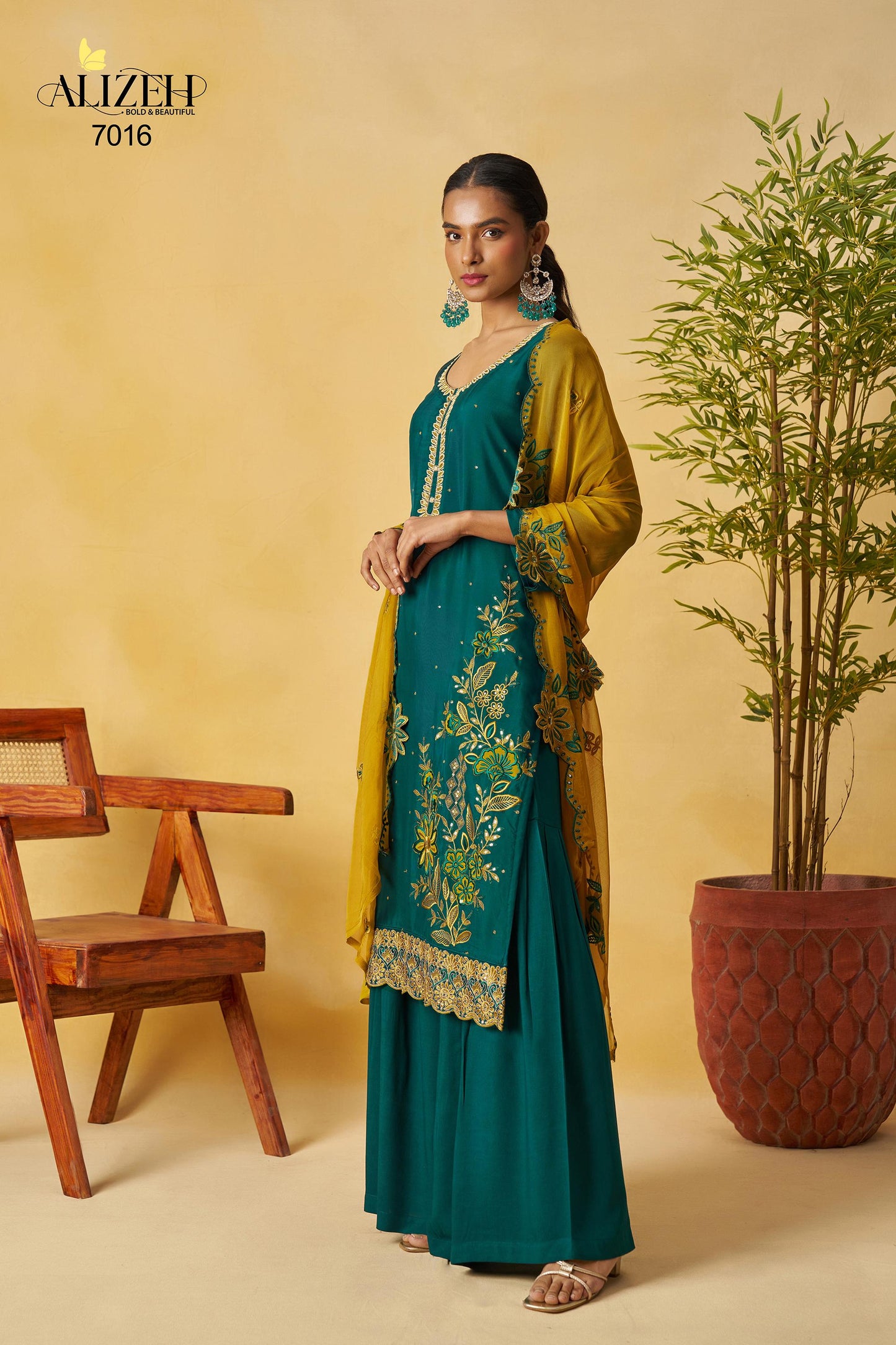 7016 Shagun-1 Alizeh Pure Organza Readymade Suits