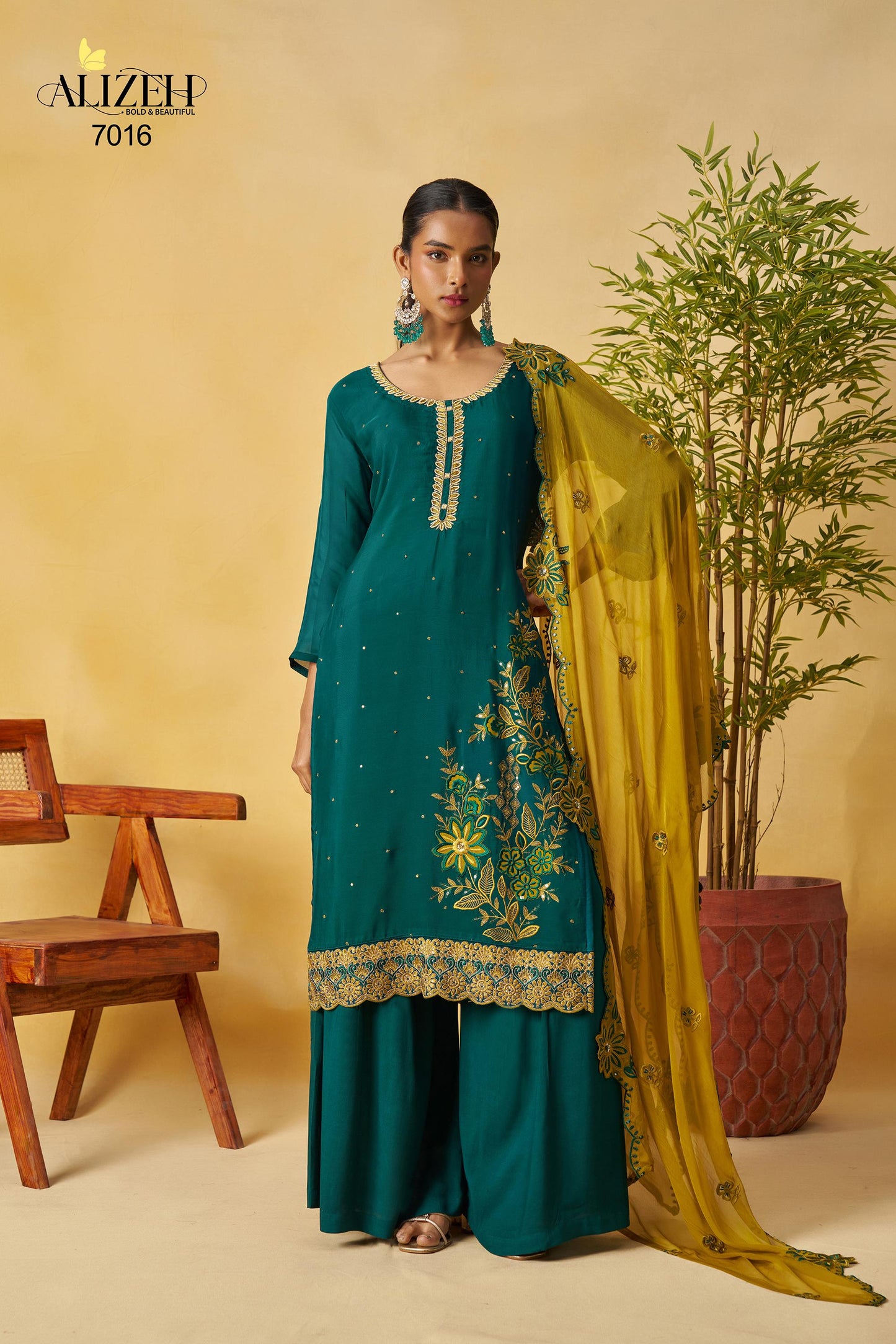 7016 Shagun-1 Alizeh Pure Organza Readymade Suits