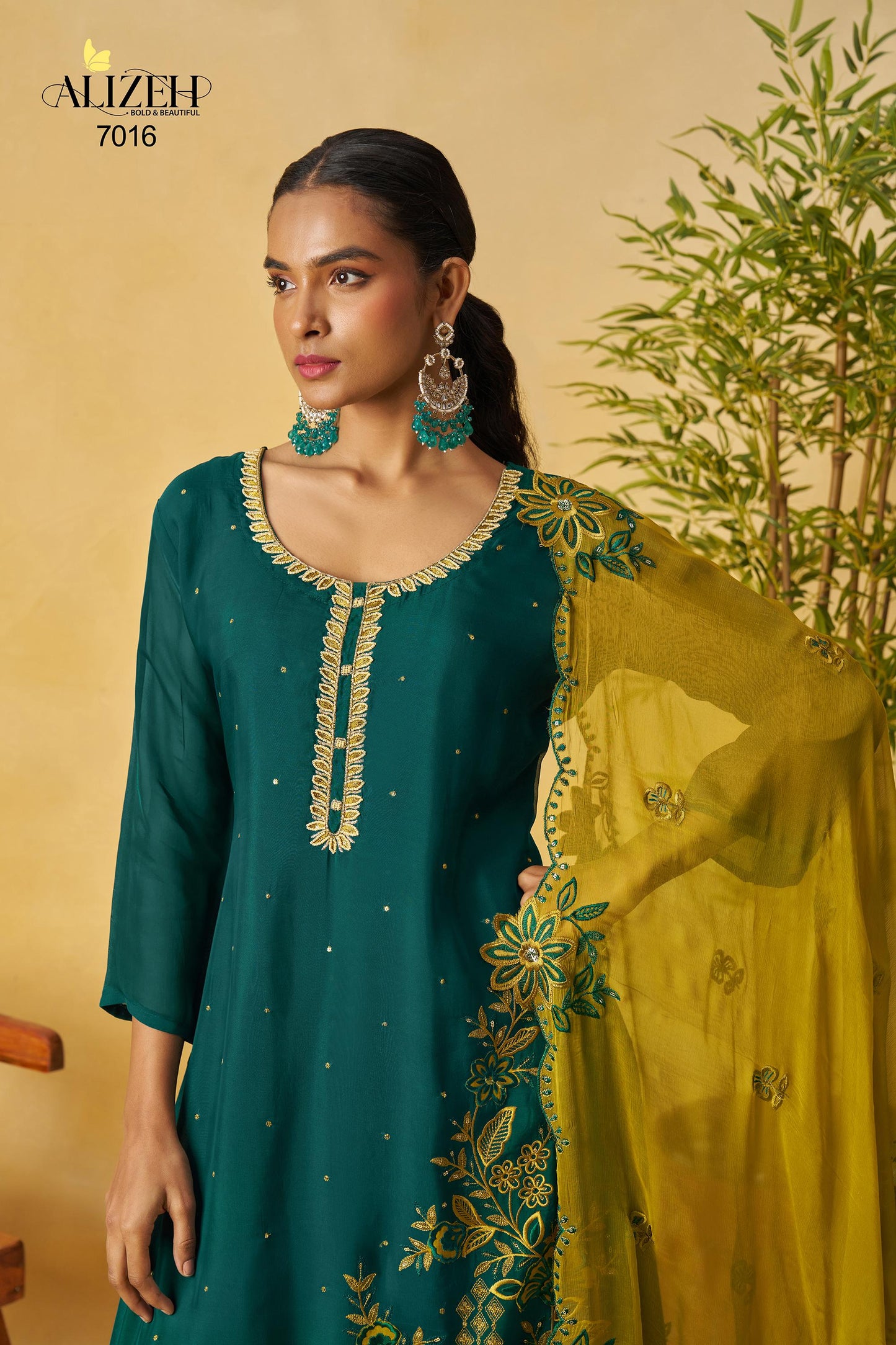 7016 Shagun-1 Alizeh Pure Organza Readymade Suits