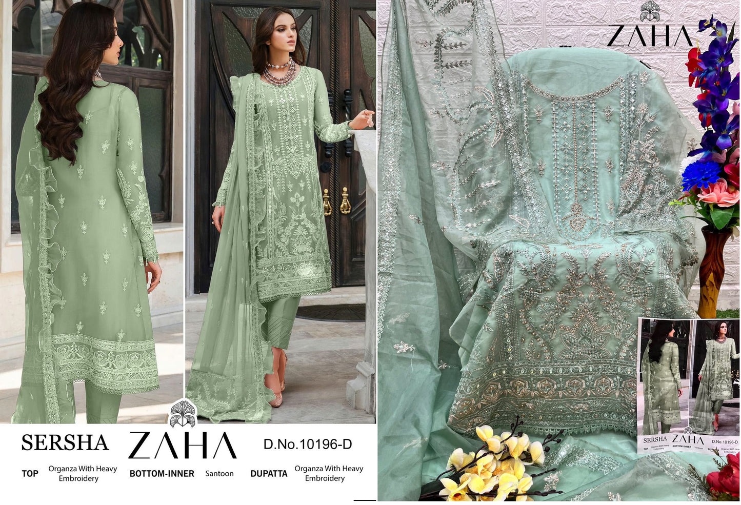 10196D Zaha Pakistani Salwar Suits